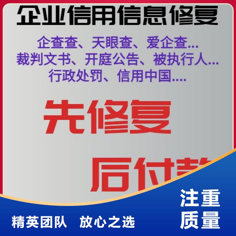 修复企查查历史被执行人信息修复专业公司当地服务商