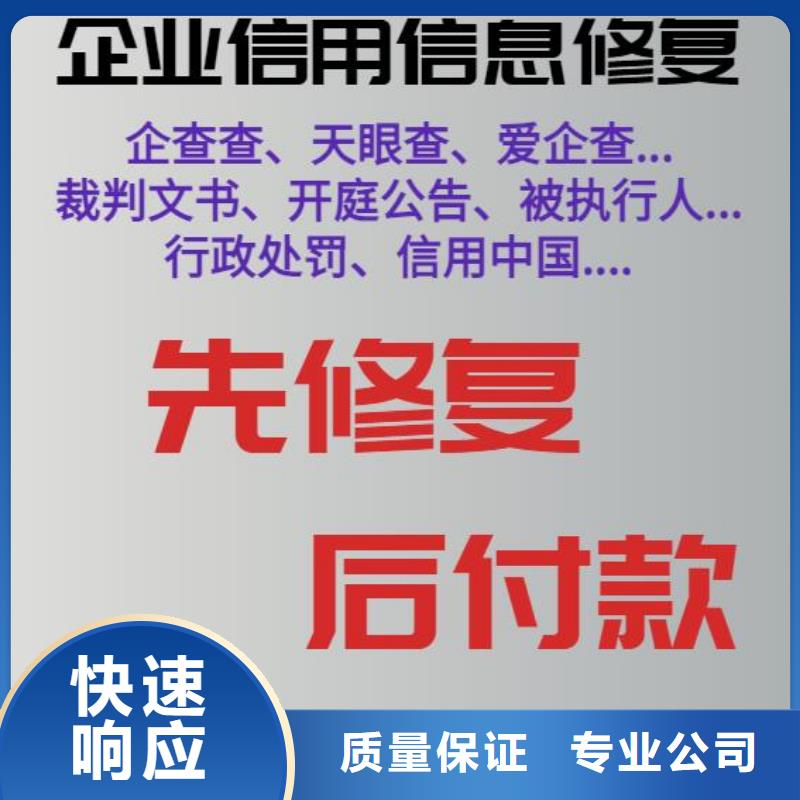 修复消除企查查执行信息好评度高正规公司